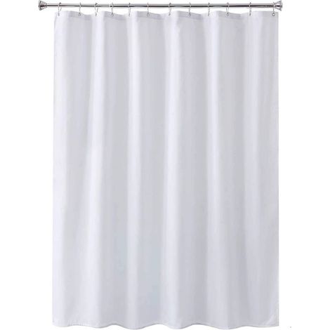 Rideau de Douche 180 x 220 cm de Long Blanc, Rideau de Douche en Textile Anti-moisissure Lavable en Machine avec œillets en métal, Largeur 180 x Hauteur 220 cm (1/5)