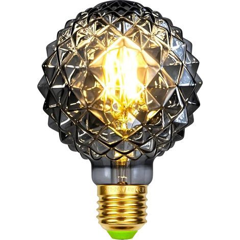E27 LED Filament Bulb, Smoked Glass, G95, 4W, Warm White, Decorative for Home or Restaurant (1/5)