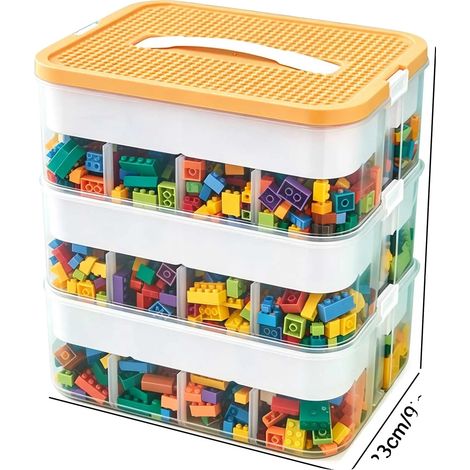 Boîte de rangement, design empilable, couvercle à double fonction, Organisateur de jouets empilable (1/2)
