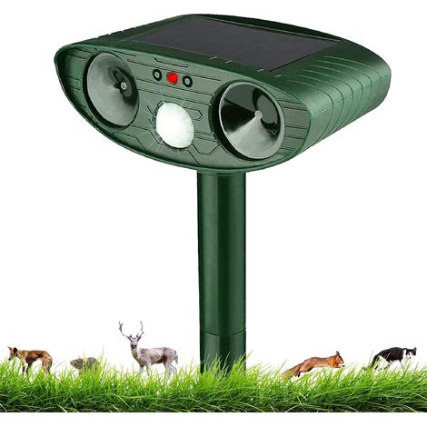Répulsif à chats ultrasonique solaire d'extérieur 511B - Repousse les insectes - Étanche - Convient aux jardins et aux espaces extérieurs (1/5)