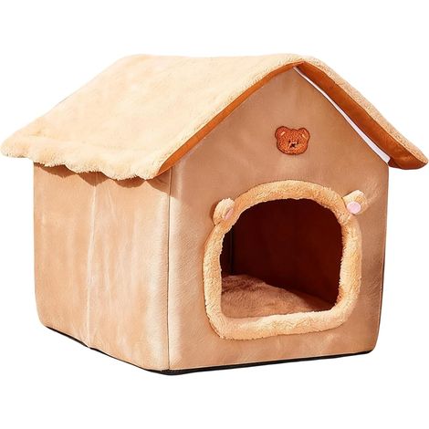 Lit Caverne Pour Chat Pliable Avec Coussin Amovible,Lit Fermé Et Doux Pour (1/5)