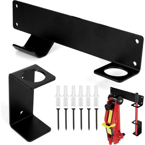 2pcs Support Mural Cric, Organisateur Mural Robuste pour Crics de Sol pour Crics Hydrauliques à roulettes et Remorques de Voiture, Charge Maximale 80kg (Style 1) (1/5)