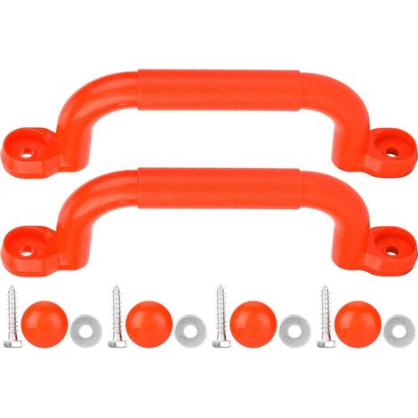 Paire de Poignées de Sécurité Anti-dérapantes pour Balançoire Enfant - Accessoire de Jeu pour Aire de Jeux (Rouge) (1/5)