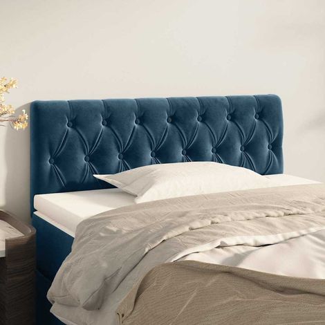 vidaXL Cabecero de terciopelo azul oscuro 100x7x78/88 cm (1/5)