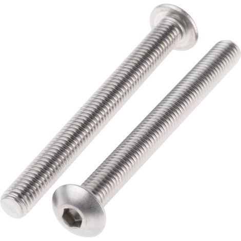 Vis à six pans creux, M5 x 50mm, tête Vis bombée à tête creuse hexagonale, en Acier Inoxydable ( Prix pour Boîte de 50 )