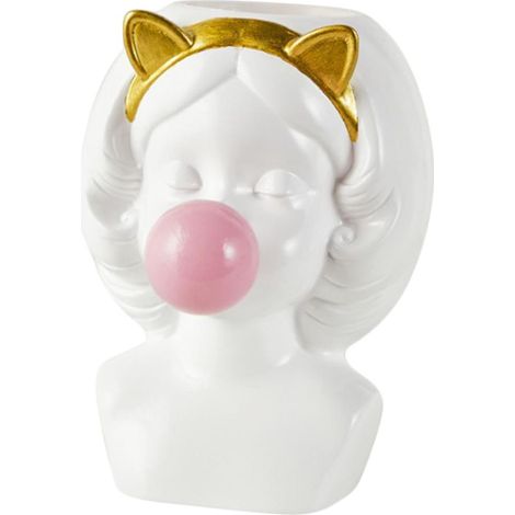 Pot De Fleur Mignon Pour Fille, Jardinière Succulente, Porte-stylo Blanc Avec Oreilles De Chat (1/5)