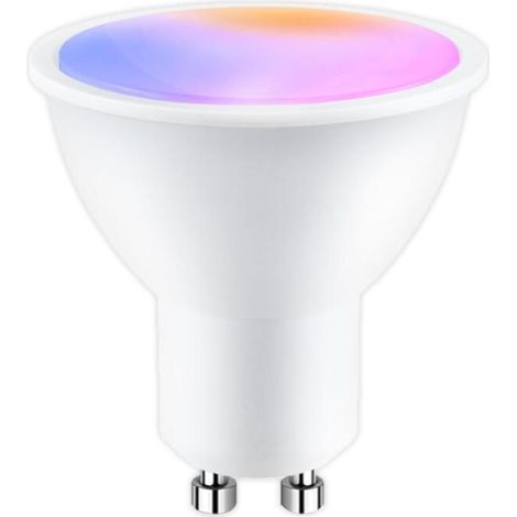 1PCS Ampoule Connectée Gu10 WiFi 5W 400LM LED RGB 2700K-6500K Compatible avec Alexa/Google Home, APP Télécommande, Contrôle Vocal, Aucun Hub Requis