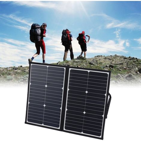 Boîtier pliable pour panneau solaire extérieur de 40 W, spécialement conçu pour le camping, la randonnée, le cyclisme et les activités de plein air. (1/5)