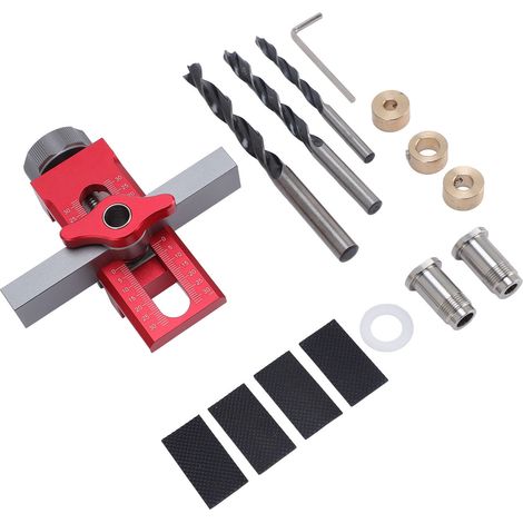 Aide pose porte meuble en alliage d'aluminium serrage 0 à 55 mm gabarit montage portes pour ébénisterie bricolage travaux bois (1/5)