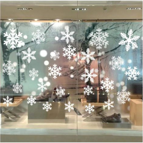 Adhesivo Navidad - Adhesivo Estática PVC para Ventana - Adorno de Ventana con Forma de Copo de Nieve - 1 Unidad (1/5)