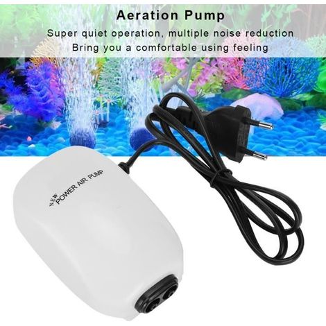 Aquarium-Luftpumpe, Sauerstoffpumpe, Belüftungsgerät für Aquarien, geräuscharm, Doppelausgang, EU-Stecker (1/4)
