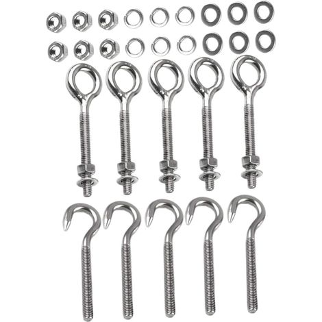 Crochet de suspension - inox - argenté - pour plafond et mur (1/5)