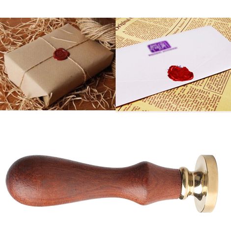 Tampon à cire personnalisé pour faire-part mariage avec manche en bois naturel 6 (1/4)