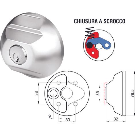 SERRATURA DI SICUREZZA PER FURGONI KA PZ.2 RIF70 DISEC
