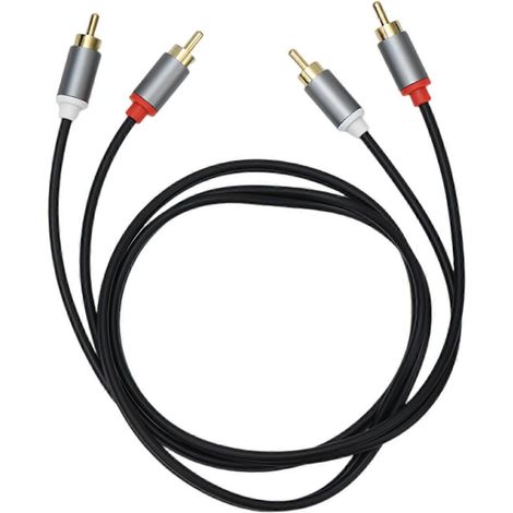Câble audio 2RCA vers 2RCA, adaptateur répartiteur mâle vers 2RCA mâle, câble stéréo adapté aux téléphones portables, tablettes, home cinémas et consoles de jeux. (1/5)