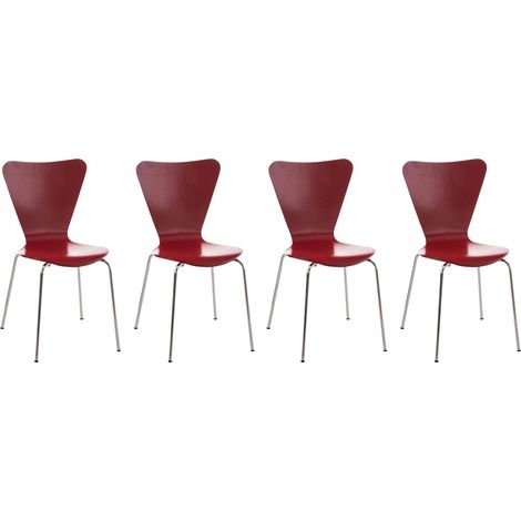 Set 4 Sedie Impilabili CALISTO rosso (1/5)