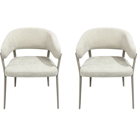 Lot de 2 Fauteuils - HOME DECO FACTORY - Emilia - Beige (1/5)