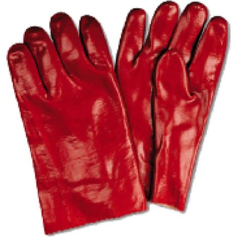 Guanto in PVC impermeabile rosso 27 cm 688PVC27