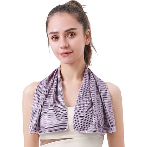 Serviette de Refroidissement Sport 30x80 cm - Serviette Glacante Course à Pied & Extérieur, Séchage Rapide, Effet Froid Instantané, Rose-x