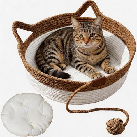 Panier Instinct pour chats, panier tissé à la main, nid pliable et griffoir pour jouer et se reposer (1/5)
