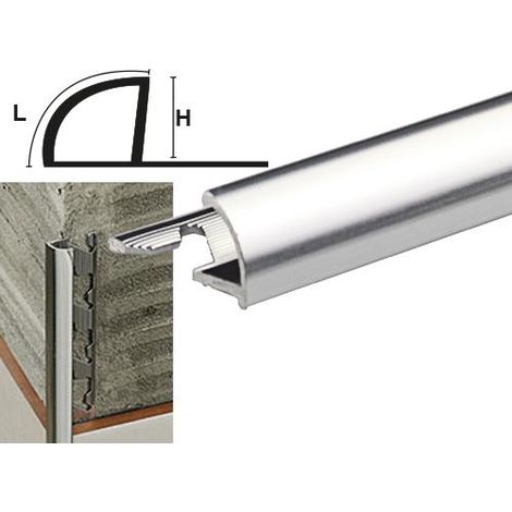 PROFILO 'JOLLY' PER RIVESTIMENTI TONDO IN ALLUMINIO H. 10 mm