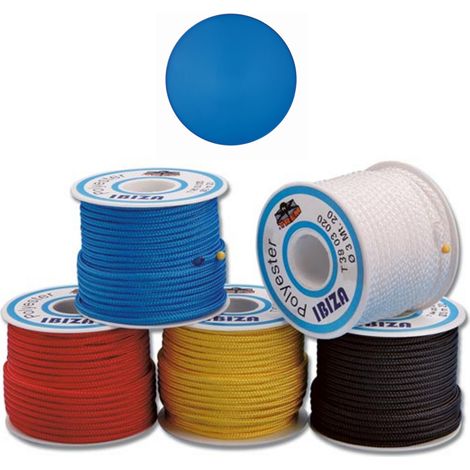 Ibiza uni color doppia treccia 3 mm blu 1 bobinetta da 20 metri nautica