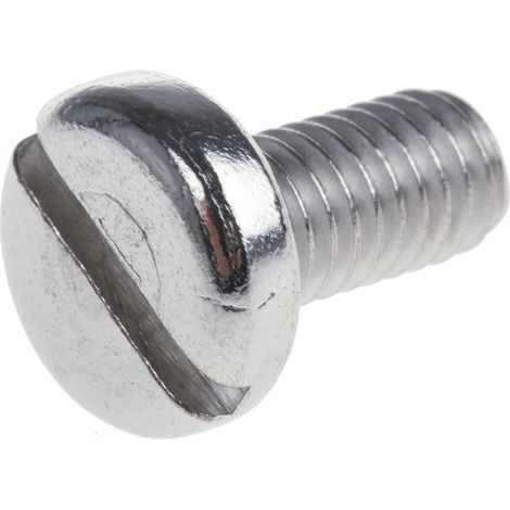 Vis à métaux RS PRO M6 à tête Cylindrique fendue en Acier Inoxydable, 12mm ( Prix pour Sachet de 50 )