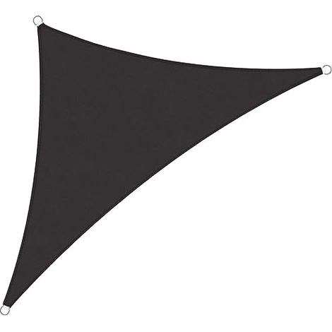 AMBIANCE tela sombra 3x3x3 m negra , Tela sombra 3x3x3 metros negra. -Marca: Ambiance. -Toldo de tela para sombra triangular con ojales de aluminio. -Dispone de 3 cuerdas de 230cm. (1/2)