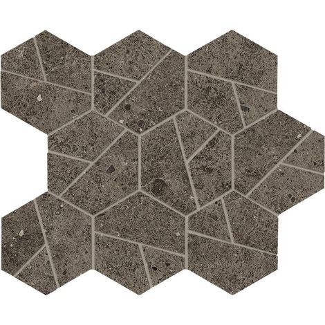 Mosaïque effet Pierre Calcaire Gris Terre Hexa 28,5x25x0,9 cm Mat Domella - Sol et mur intérieur (vendu par carton de 0,428 m²) - RO'MA CARRELAGE
