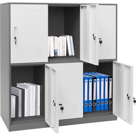 6 Portes Armoire de Bureau en métal employés utilisant de Petits casiers Chambre Cube casier, Salon et casier Scolaire, casier à la Maison Armoire de Rangement pour Enfants, Gris (1/5)