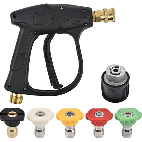 Hochdruckreinigerpistole (4350 PSI) mit 5 Wasserdüsen, passend für Kärcher-Reiniger, M22-14-Schlauchanschluss und Kärcher 1/4"-Schnellkupplung (1/5)