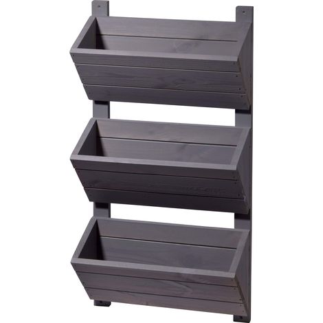 Étagère murale avec 3 jardinières - Escalier à fleurs en bois - Échelle à fleurs pour montage mural - Escalier pour plantes pour jardin, terrasse, balcon - 38 x 17,5 x 79 (1/5)
