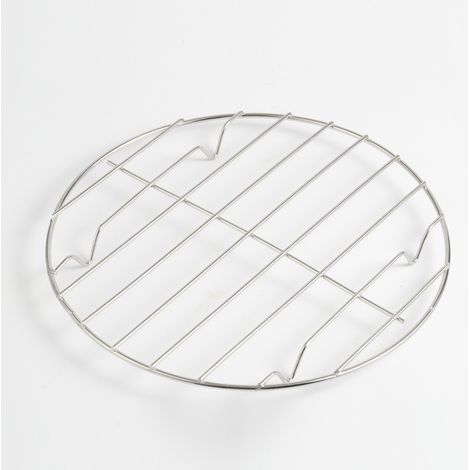 Grilles de Refroidissement Rondes en Acier Inoxydable, pour la Cuisson à la Vapeur, la Cuisson à la Vapeur, le four et le Lave-Vaisselle, Métal Argenté, 20cm (1/4)