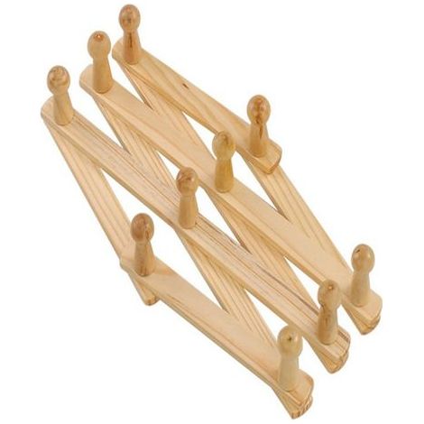 en Bois Expansible Porte Manteau, Support Mural Accordéon Bois Crochet pour Suspendu Chapeaux, Capuchons, Tasses, Manteaux, Sacs, Tasses Café, Super pour D'Entrée Couloir Salle à Manger (1/5)