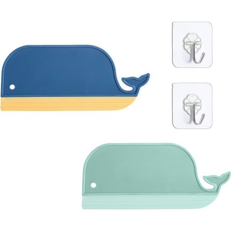 Multi-Usage Raclette de Douche,Raclette Salle de Bain Raclette créative en Silicone raclette vitre avec Crochet pour Verre, carrelage, Bain et essuie-Glace de Miroir de Voiture (2 pièces) (1/5)