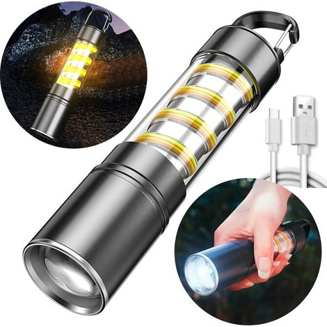 Lampe torche et lanterne LED d'extérieur - USB Type-C, 5 modes d'éclairage, batterie 1200 mAh pour le camping (1/5)