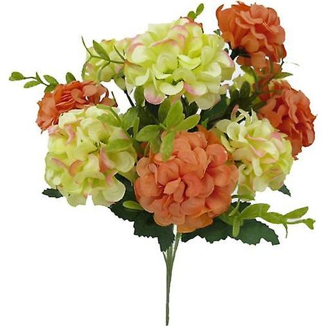 pièce de fausse fleur en soie inaltérable à monter soi-même, plante artificielle pour bureauorange (1/5)