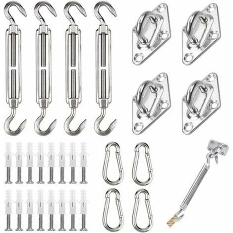 Shade Sail Mounting Kit, Stainless Steel Shade Sail Hardware Kit, Triangle, Square, and Rectangle (1/5)