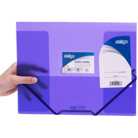 Carpeta elegante Purple World PP A4 con banda elástica, perfecta para la oficina y