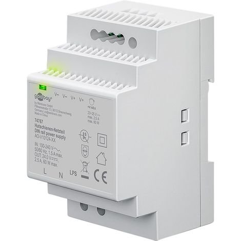 Alimentation sur rail DIN GOOBAY 74767, 24 V, 2,5 A, 60 W (1/5)