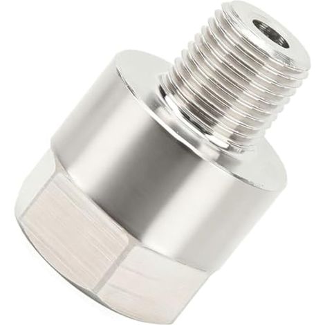 Adaptateur pour manomètre de pression d'huile, filetage mâle 1/8" NPT, filetage femelle M10x1.0, en acier inoxydable, pour manomètre de pression d'eau, d'huile ou d'air. (1/5)