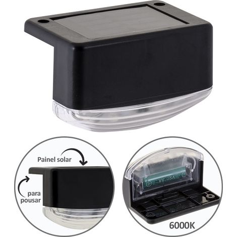 Aplique Solar TITO IPX4 1x0,14W LED 3lm 6000K L.8,3xAn.5,5xAl.5,5cm Negro