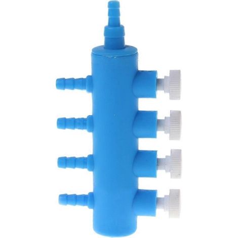 Distributeur d'eau plastique pour aquarium, connecteur 4 voies avec vannes indépendantes, contrôle de débit 2/3/4/5/6 sorties, interrupteur séparé pour chaque tête. (1/4)