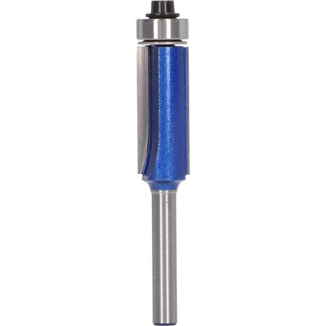 Fraise à chanfreiner bleue robuste pour menuiserie, outil de coupe stable à bord biseauté, queue de 6 mm, dimensions 6x1/2x30 mm. (1/5)