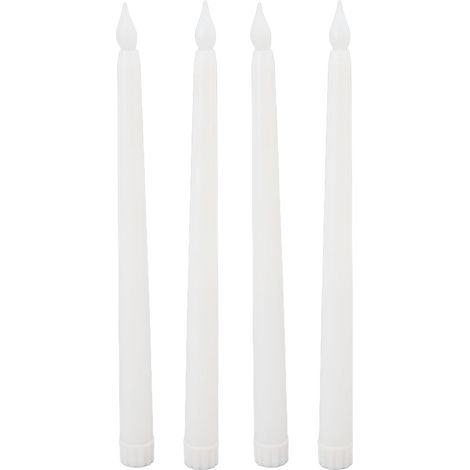 Rauchfreie, flammenlose, sichere und umweltfreundliche LED-Kerzen, warmes Licht, weiße, spitz zulaufende elektrische Kerzen, 4 Stück
