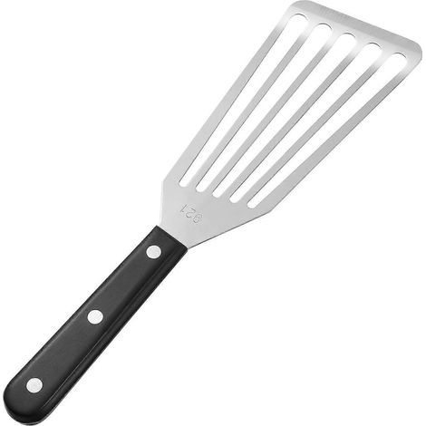 Yardwe Mehrzweckspatel aus Edelstahl für Grillgerichte, Steakspatel, perforierter Fischspatel (kleine Größe) (1/3)