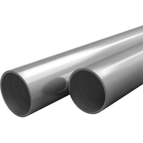 2 pièces. Tubes ronds en acier inoxydable V2A 2 m Ø42 x 1,8 mm