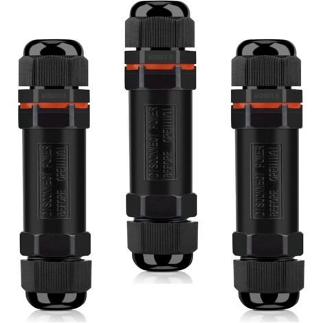FENOPLASTICAConnecteurs de Câbles Étanches, Boite de Derivation Étanche Exterieur IP68, Raccord Electrique Étanche Lot de 3, Connecteur Electrique Etanche 3 Fils pour Câble Ø 6-12mm (1/5)