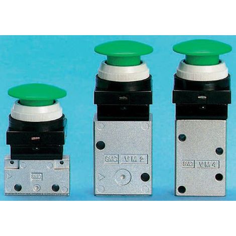 Vanne pneumatique SMC VM400 Bouton poussoir 3/2, Rc 1/8, 1/8pouces ( Prix pour 1 )