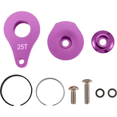 Brazo de servo de dirección de 25T y 1 orificio para coches RC Crawler, piezas de actualización de servo digital de alto torque, color morado.
